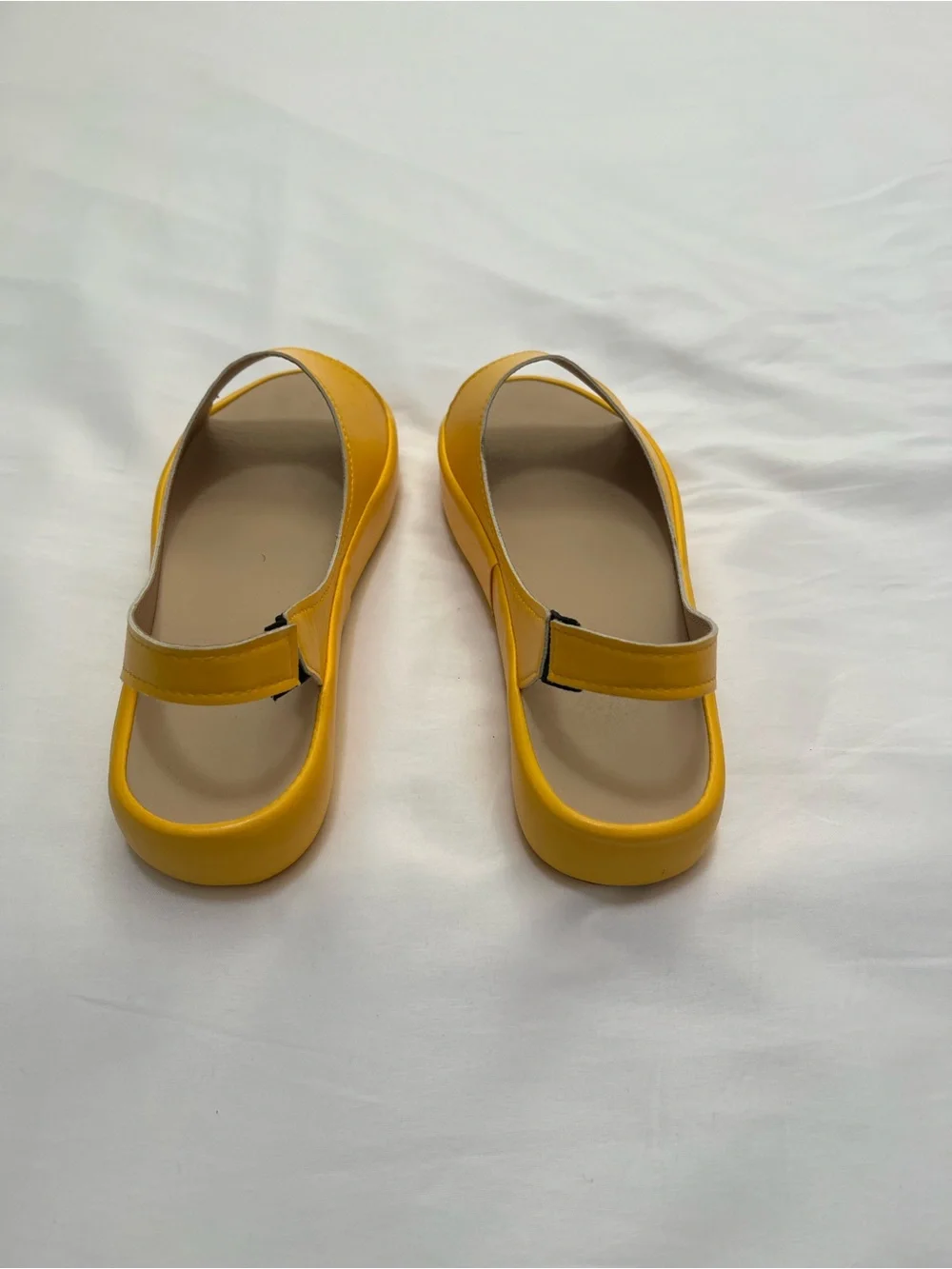 Women's Yellow Open-Toe Slingback Platform Sandals - Modern Comfort